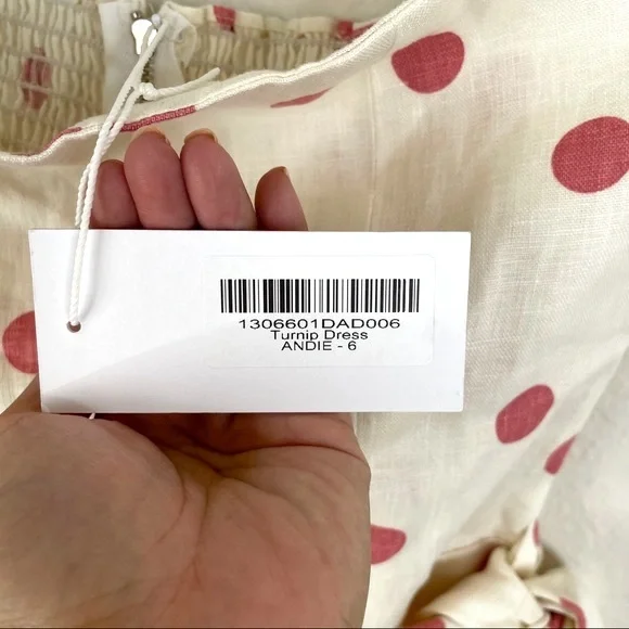 Reformation Turnip Strapless Wrap Polka Dot Mini Dress in Andie - Size 6 - Picture 6 of 6